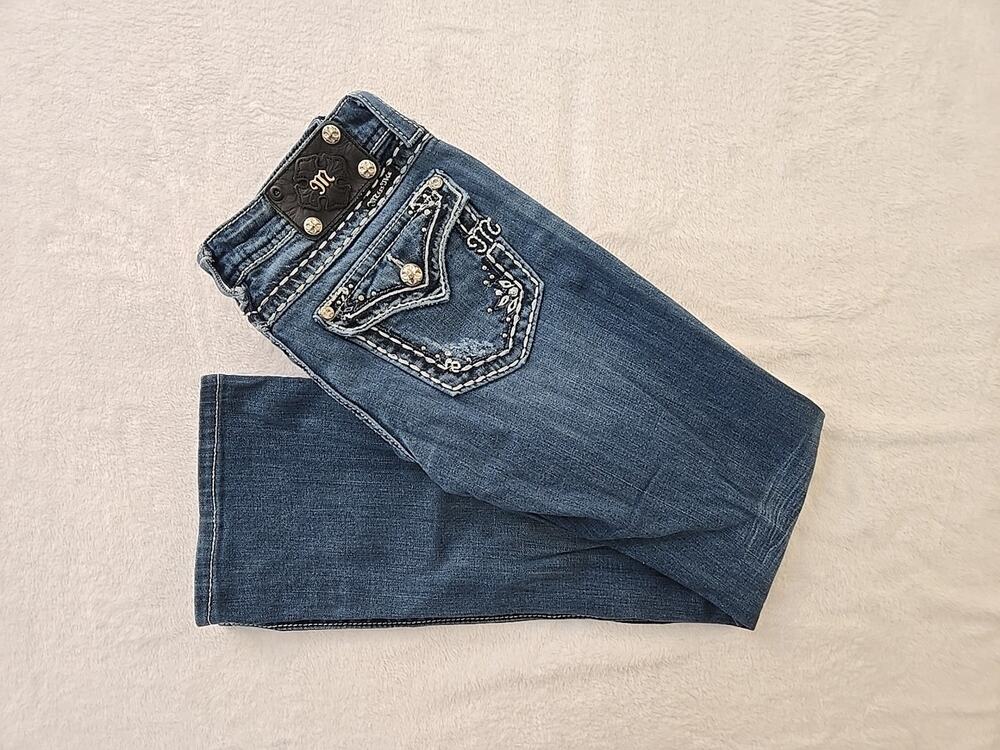 Miss Me Low Rise Bootcut Jeans Womens Sz 28 Y2K Mcbling Trashy Chic Bratzcore